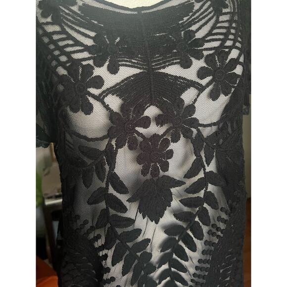 Lace Mesh Cropped Shirt Express Size M - Picture 4 of 7